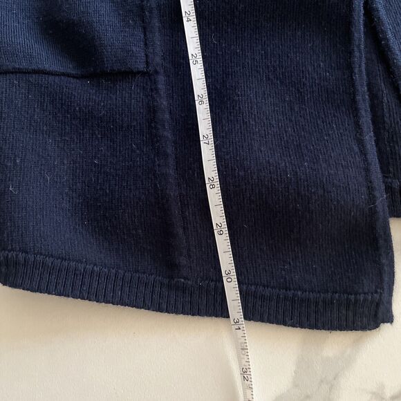 Athleta Wool Blend Open Front Sweater Cardigan Women Size XS Oversized Navy Blue - Picture 10 of 14